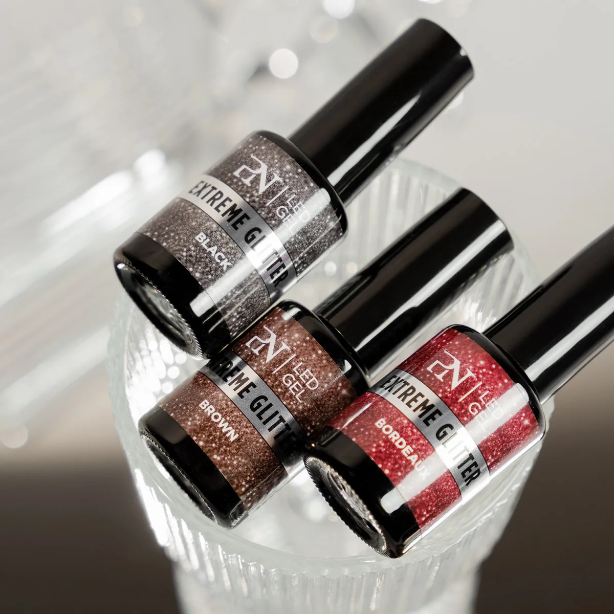 *Pronails Extreme Glitter Gels Dark Glam 3-pcs - Afbeelding 5